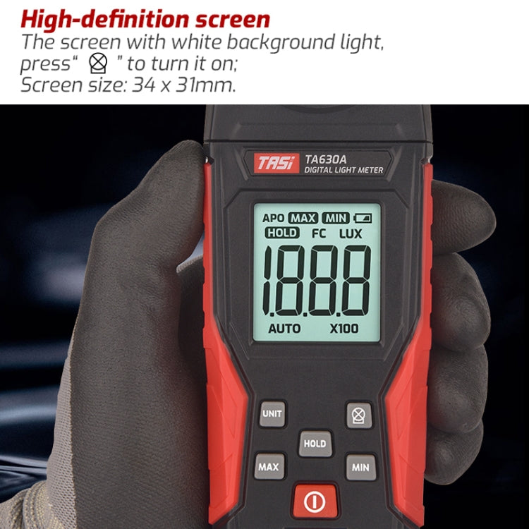 TASI TA630A Integrated Digital Light Meter Illuminance Lux Meter Backlight LCD Display 0.1-200000LUX/0.01-20000FC Light Sensor Tester - HoMEdemic™ 