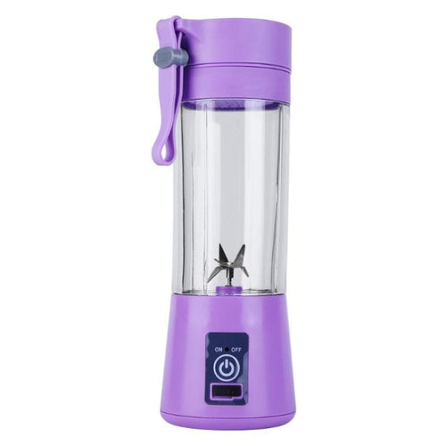 USB Rechargeable Electric Automatic Vegetable Fruit Citrus Orange Juice Maker Cup Mixer Bottle (380ML)(6 Blades Purple) - HoMEdemic™ 