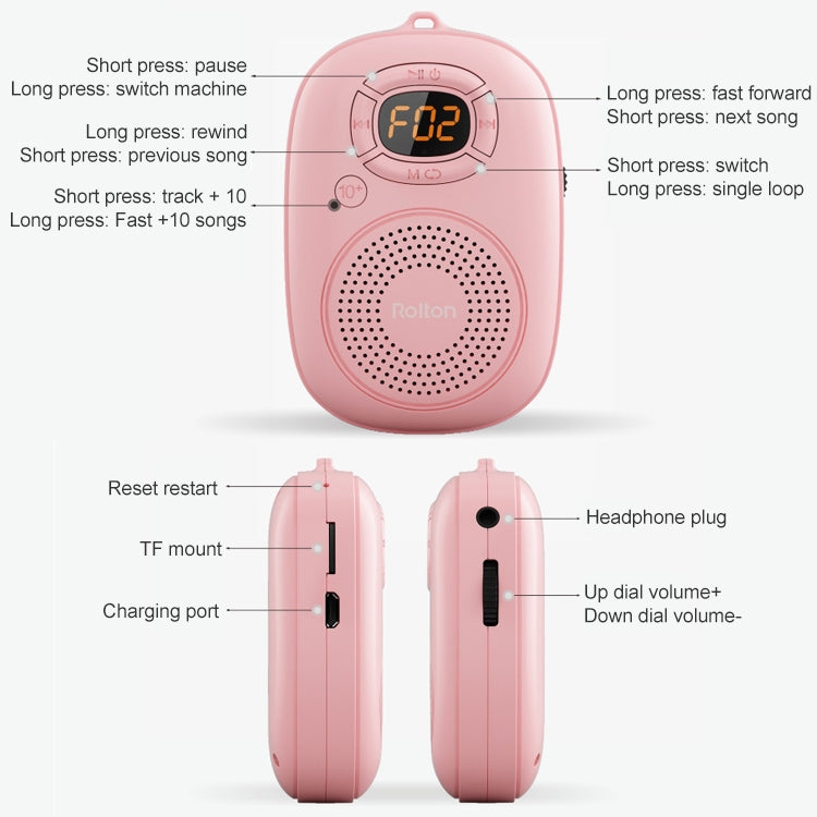 Rolton E200 Mobile Phone Wireless Bluetooth Speaker Mini Portable Outdoor Small Audio Subwoofer Speaker(Pink) - HoMEdemic™ 