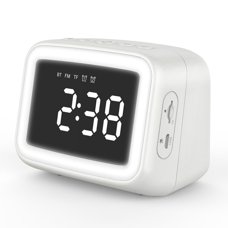 AEC BT-511 Mini LED HD Mirror Bluetooth Speaker, Support 32GB TF Card & 3.5mm AUX & Dual Alarm Clock & Real-time Temperature & Hands-free Calling(White) - HoMEdemic™ 