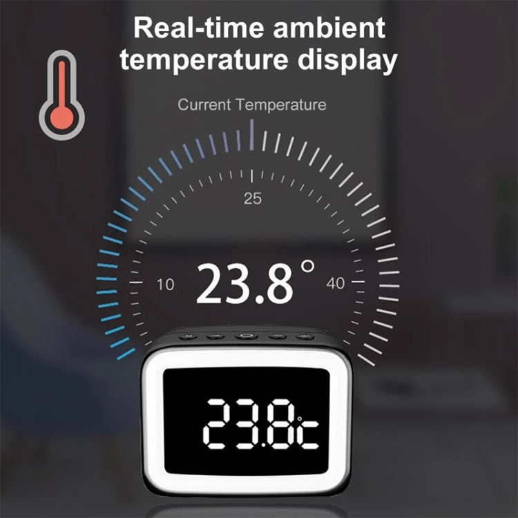 AEC BT-511 Mini LED HD Mirror Bluetooth Speaker, Support 32GB TF Card & 3.5mm AUX & Dual Alarm Clock & Real-time Temperature & Hands-free Calling(Pink) - HoMEdemic™ 