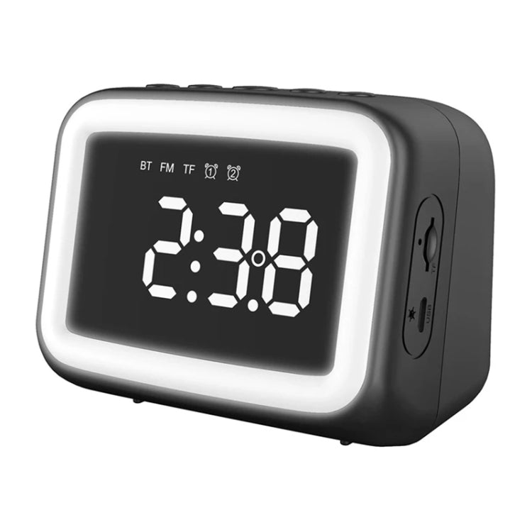 AEC BT-511 Mini LED HD Mirror Bluetooth Speaker, Support 32GB TF Card & 3.5mm AUX & Dual Alarm Clock & Real-time Temperature & Hands-free Calling(Black) - HoMEdemic™ 