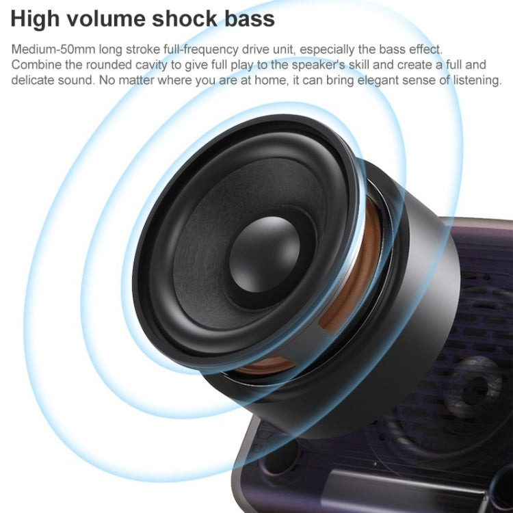 AEC BT-511 Mini LED HD Mirror Bluetooth Speaker, Support 32GB TF Card & 3.5mm AUX & Dual Alarm Clock & Real-time Temperature & Hands-free Calling(Black) - HoMEdemic™ 