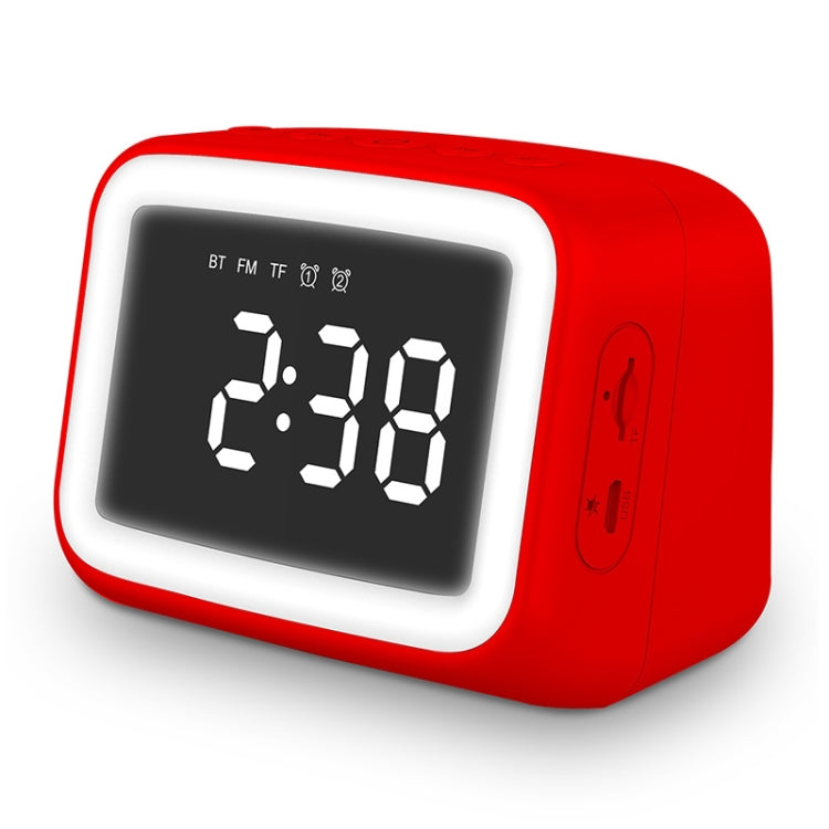 AEC BT-511 Mini LED HD Mirror Bluetooth Speaker, Support 32GB TF Card & 3.5mm AUX & Dual Alarm Clock & Real-time Temperature & Hands-free Calling(Red) - HoMEdemic™ 