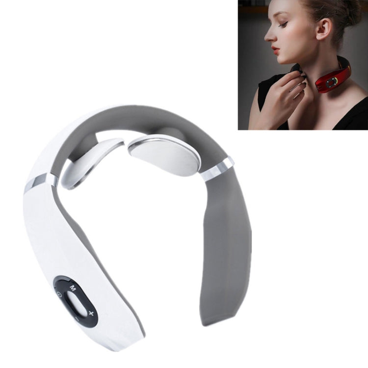 Cervical Vertebra Massager Charging Intelligent Pulse Physiotherapy Instrument Electromagnetic Vibration Neck Protector, Colour:White - HoMEdemic™ 