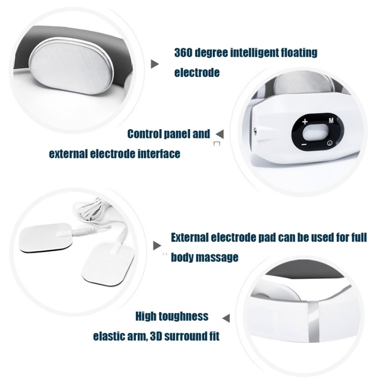 Cervical Vertebra Massager Charging Intelligent Pulse Physiotherapy Instrument Electromagnetic Vibration Neck Protector, Colour:White - HoMEdemic™ 