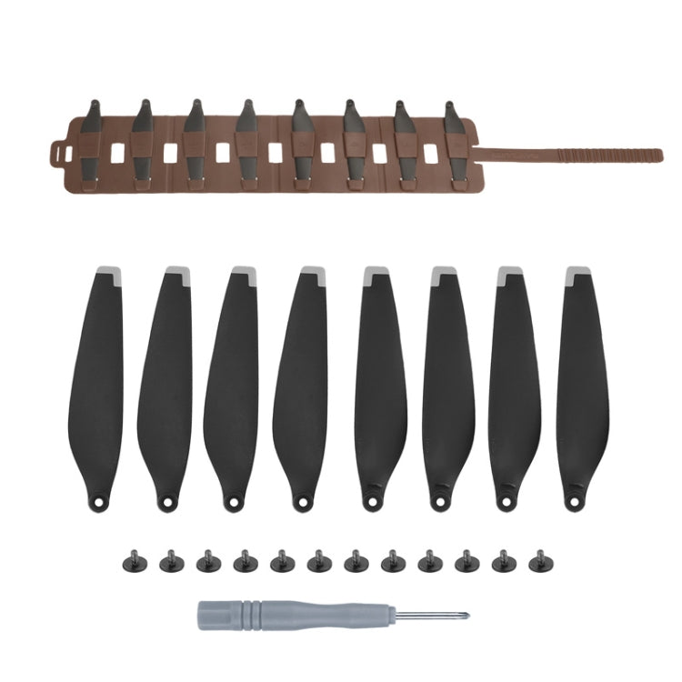 Sunnylife MM3-SN443 For Mini 3 Pro Propeller Blades + Silicone Folding Storage Bag(Silver Tip+Brown Bag) - HoMEdemic™ 