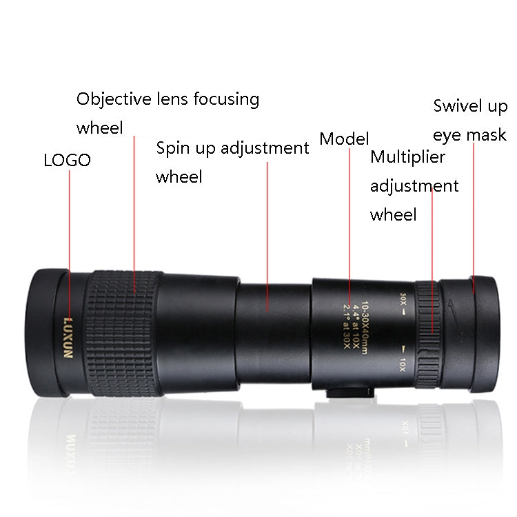 LUXUN 10-30x40 Single-Cylinder HD High-Power Telescope Mobile Phone Mini Telescope(Telescope & Phone Clip & Tripod) - HoMEdemic™ 