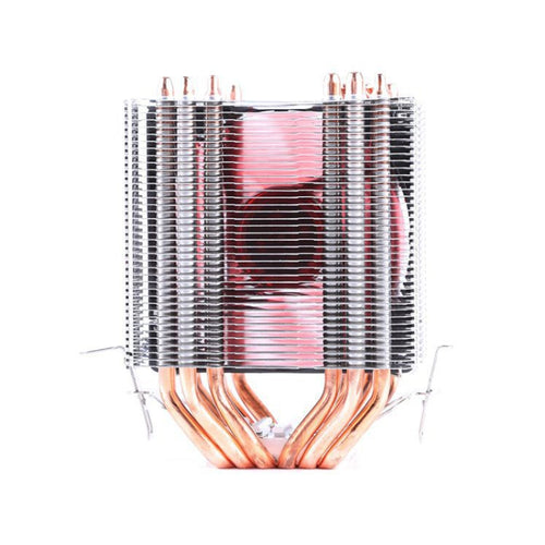 Desktop Computer 6 Copper Tube CPU Radiator Super Quiet Red Light 3-pin Single Fan - HoMEdemic™ 