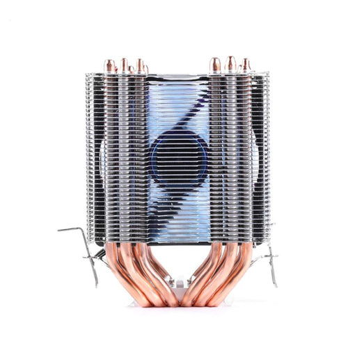 Desktop Computer 6 Copper Tube CPU Radiator Super Quiet Blue Light 3-pin Single Fan - HoMEdemic™ 