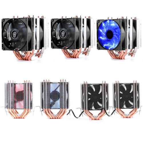 Desktop Computer 6 Copper Tube CPU Radiator Super Quiet Blue Light 3-pin Double Fan - HoMEdemic™ 