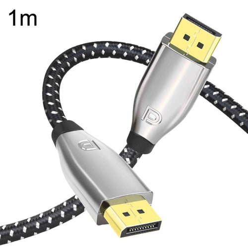 1m 1.4 Version DP Cable Gold-Plated Interface 8K High-Definition Display Computer Cable OD6.0MM 30AWG With Nylon Mesh(Gray) - HoMEdemic™ 