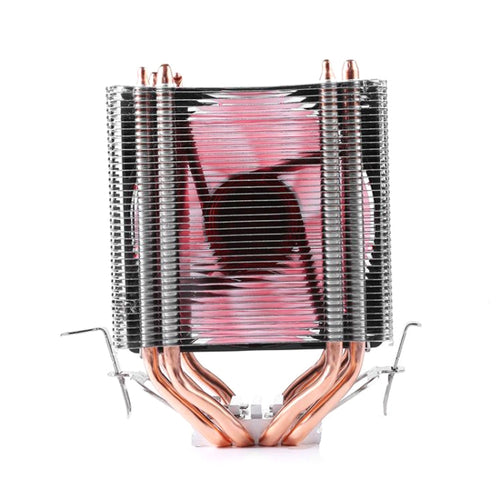 Desktop Computer 4 Copper Tube CPU Radiator Super Quiet Red Light 3-pin Single Fan - HoMEdemic™ 