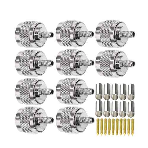 10pcs NJ-3 For RG58/RG402/LMR195 N Type Plug Connector Low Loss RF Coaxial Connector - HoMEdemic™ 