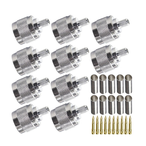 10pcs NJ-4 For LMR240 N Type Plug Connector Low Loss RF Coaxial Connector - HoMEdemic™ 