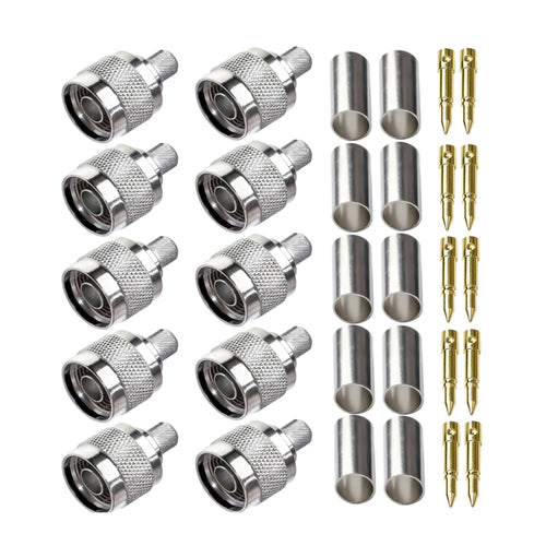 10pcs NJ-5 For LMR300/5D-FB N Type Plug Connector Low Loss RF Coaxial Connector - HoMEdemic™ 