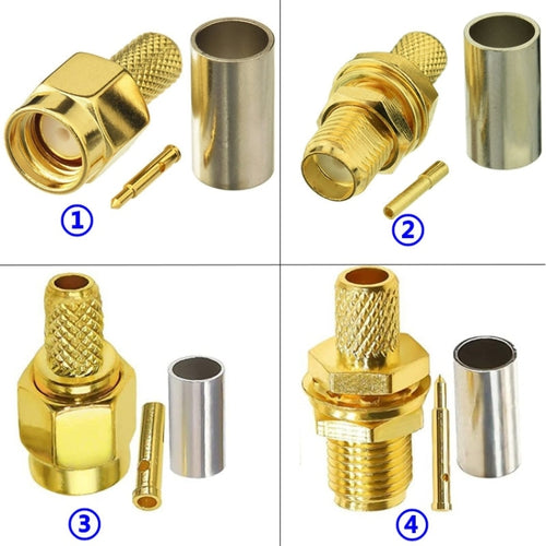 10pcs SMA Male Plug Connector Crimp For RG58 / LMR195 / RG142 / RG400 - HoMEdemic™ 