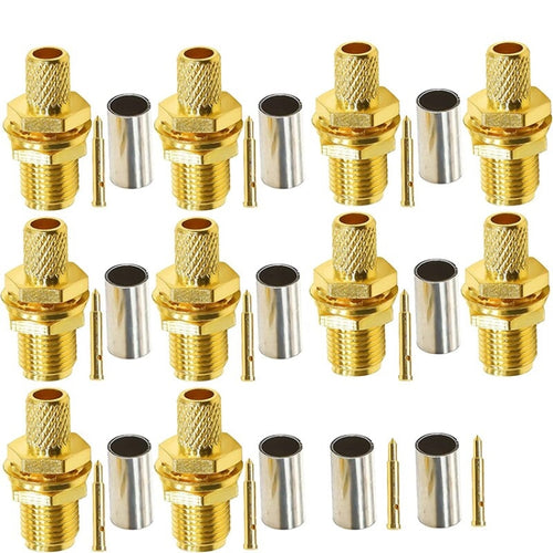 10pcs RP SMA Female Plug Connector Crimp For RG58 / LMR195 / RG142 / RG400 - HoMEdemic™ 