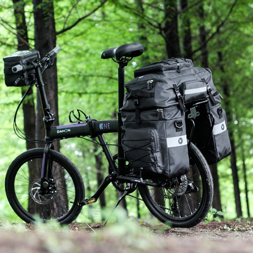 Rhinowalk Three-in-one Multifunctional Bicycle Rear Shelf Pannier Waterproof Long-distance Equipment(Full Black) - HoMEdemic™ 