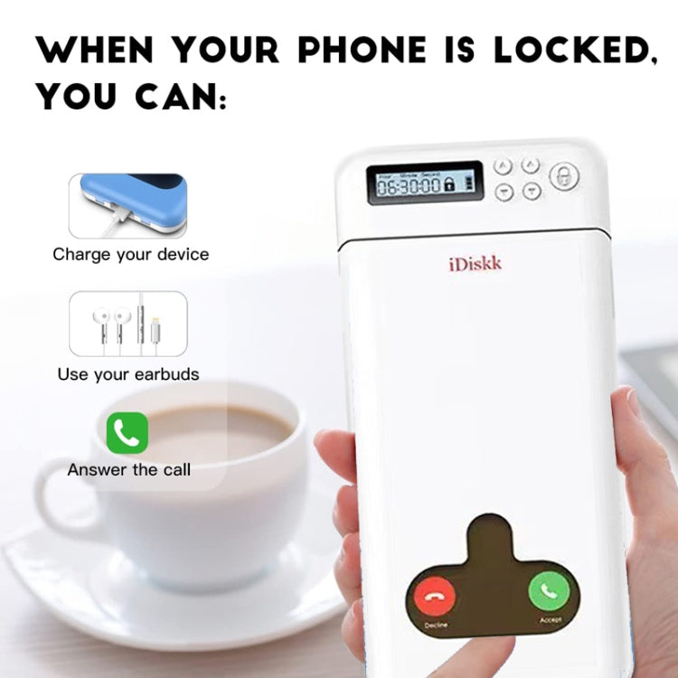 IDISKK Cell Phone Lock Box With Timer For Mobile Phones Within 6.7 Inch - HoMEdemic™ 