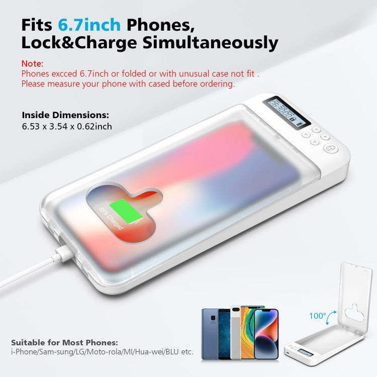 IDISKK Cell Phone Lock Box With Timer For Mobile Phones Within 6.7 Inch - HoMEdemic™ 