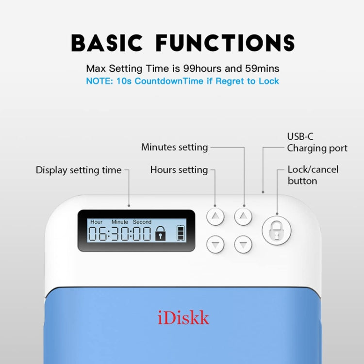 IDISKK Cell Phone Lock Box With Timer For Mobile Phones Within 6.7 Inch - HoMEdemic™ 