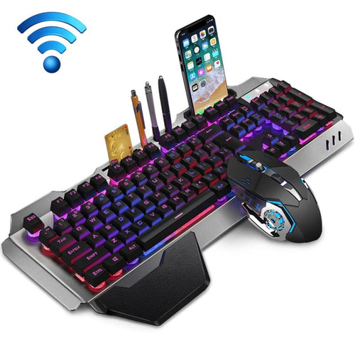 K680 Rechargeable Wireless Keyboard and Mouse Set(Black Mixed Color) - HoMEdemic™ 