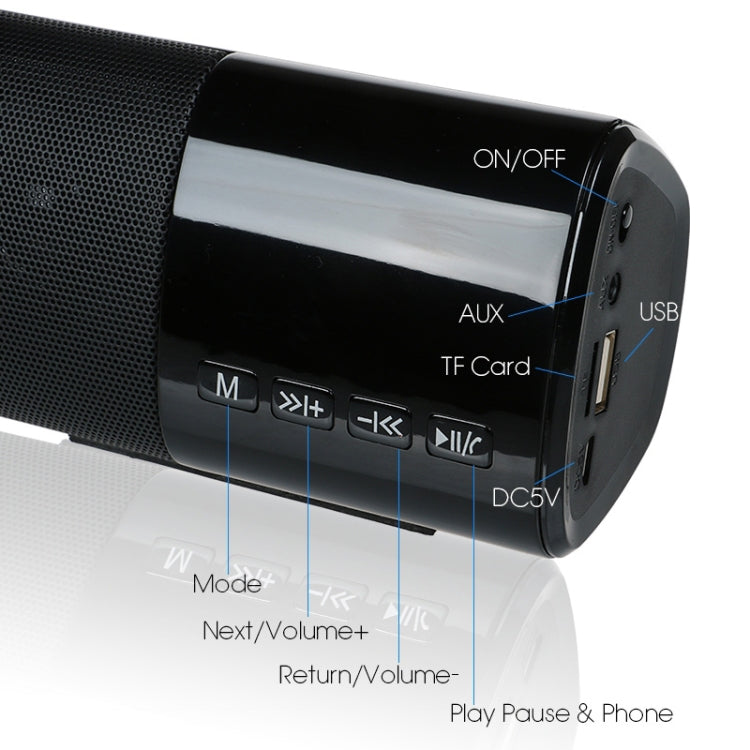 TOPROAD High Power 10W HIFI Portable Wireless Bluetooth Speaker Stereo Soundbar TF FM USB Subwoofer Column for Computer TV Phone(Blue) - HoMEdemic™ 