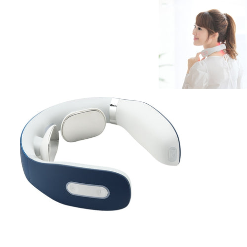 Neck Protector Intelligent Wireless Meridian Electric Physiotherapy Pulse Shoulder and Neck Massager, Style:English Voice Broadcast(Classic Blue) - HoMEdemic™ 