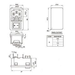 10 PCS AC-01 Three Pins Power Socket with Safety Switch Socket, 10 PCS AC-01 - HoMEdemic™ 
