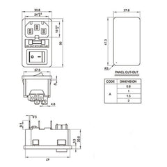 10 PCS AC-01 Three Pins Power Socket with Safety Switch Socket, 10 PCS AC-01 - HoMEdemic™ 