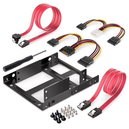 2.5 Inch to 3.5 Inch External HDD SSD Metal Mounting Kit Adapter Bracket With SATA Data Power Cables and Screws - HoMEdemic™ 