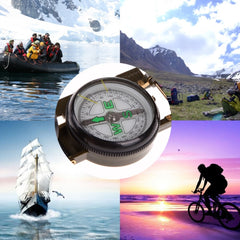 Portable Folding Army Green Lens Compass Multifunction Mini Camping Climbing Outdoor Tool, Army Green - HoMEdemic™ 