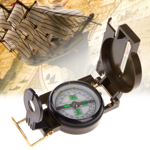 Portable Folding Army Green Lens Compass Multifunction Mini Camping Climbing Outdoor Tool, Army Green - HoMEdemic™ 