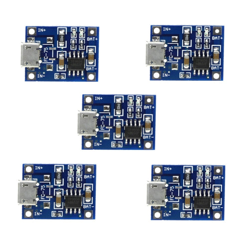 5 PCS TP4056 Charging Board Module Micro USB Interface Microphone USB for 1A Lithium Battery - HoMEdemic™ 