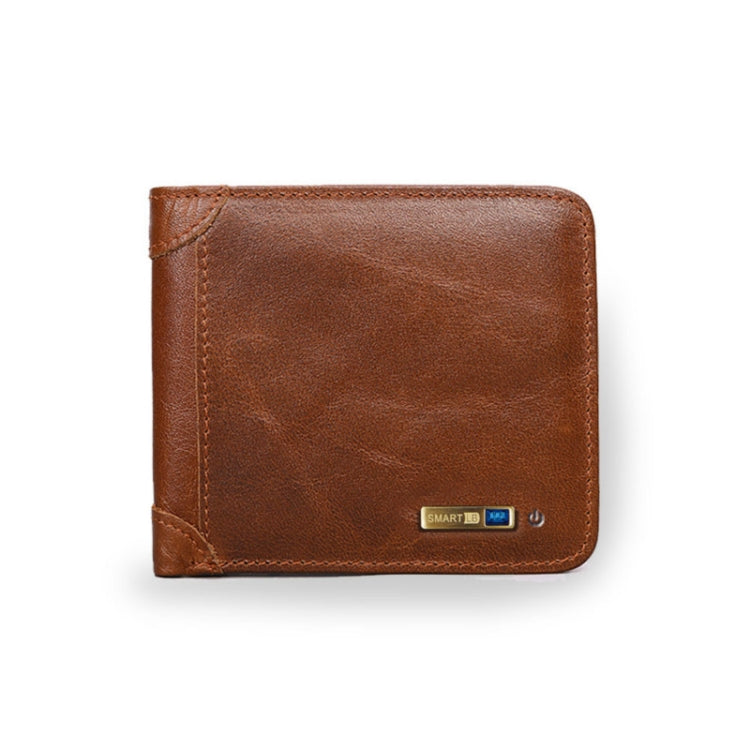 Men Leather Business Wallet Smart Anti-Lost Anti-Theft Wallet, Style:Smart(Light Brown) - HoMEdemic™ 