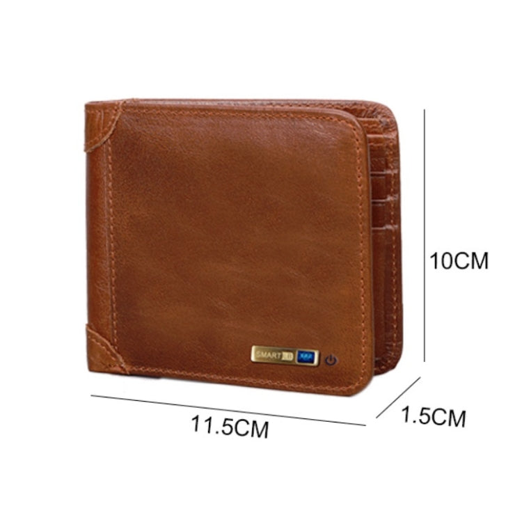 Men Leather Business Wallet Smart Anti-Lost Anti-Theft Wallet, Style:Smart(Light Brown) - HoMEdemic™ 