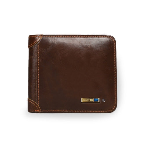 Men Leather Business Wallet Smart Anti-Lost Anti-Theft Wallet, Style:Smart(Brown) - HoMEdemic™ 