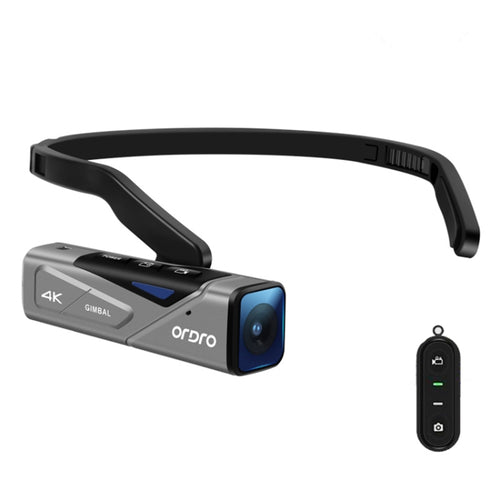 ORDRO EP7 4K Head-Mounted  Auto Focus Live Video Smart Sports Camera, Style:With Remote Control(Silver Black) - HoMEdemic™ 