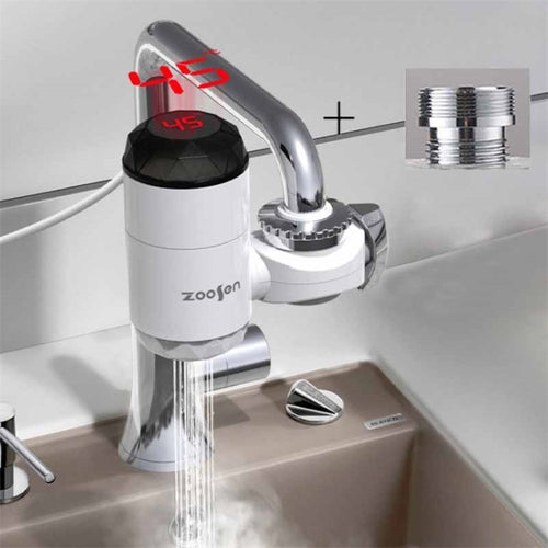 Zoosen Electric Hot Water Faucet Connection Type Instant Hot Water Faucet EU Plug, Style:With shower Head Connector - HoMEdemic™ 