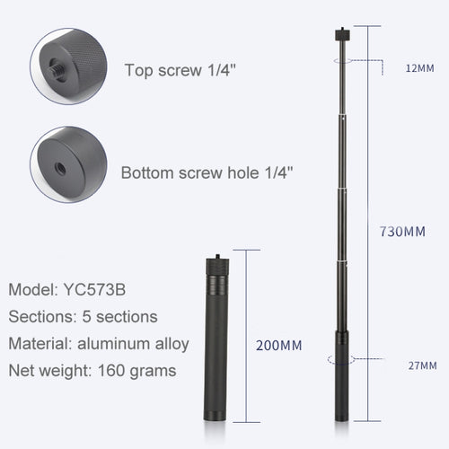 YC573B Extension Rod Stabilizer Dedicated Selfie Extension Rod for Feiyu G5 / SPG / WG2 Gimbal, DJI Osmo Pocket / Pocket 2 - HoMEdemic™ 