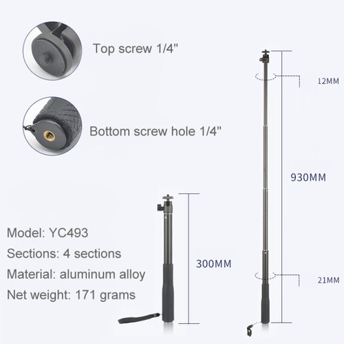 YC493 Extension Rod Stabilizer Dedicated Selfie Extension Rod for Feiyu G5 / SPG / WG2 Gimbal, DJI Osmo Pocket / Pocket 2 - HoMEdemic™ 