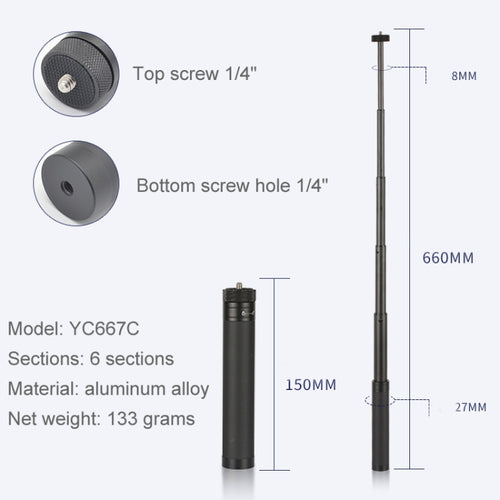 YC667C Extension Rod Stabilizer Dedicated Selfie Extension Rod for Feiyu G5 / SPG / WG2 Gimbal, DJI Osmo Pocket / Pocket 2 - HoMEdemic™ 