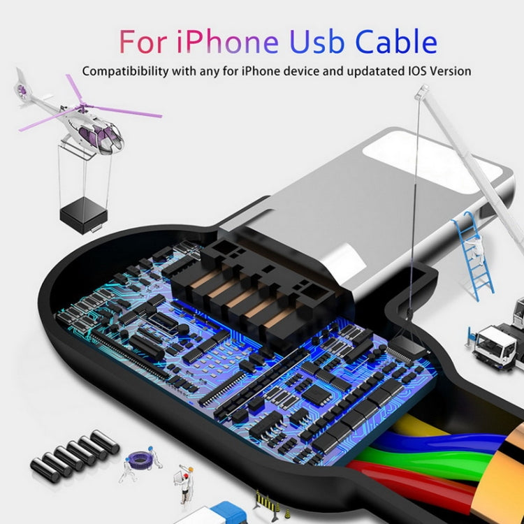 MCDODO 2A USB to 8 Pin Fast Charging Data Cable, Length:0.5m(Black) - HoMEdemic™ 