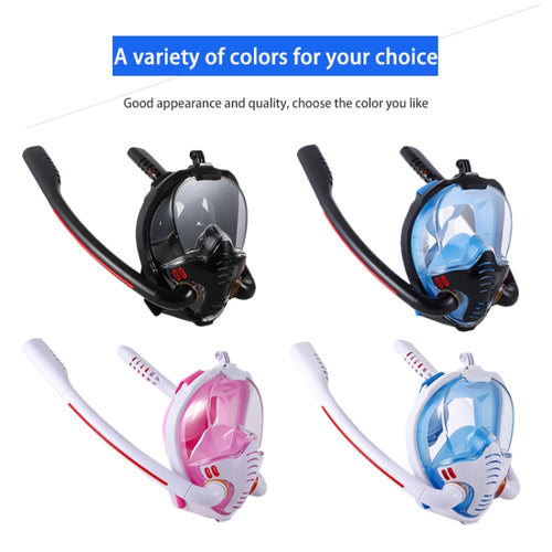 Snorkeling Mask Double Tube Silicone Full Dry Diving Mask Adult Swimming Mask Diving Goggles, Size: S/M(Black/Black) - HoMEdemic™ 