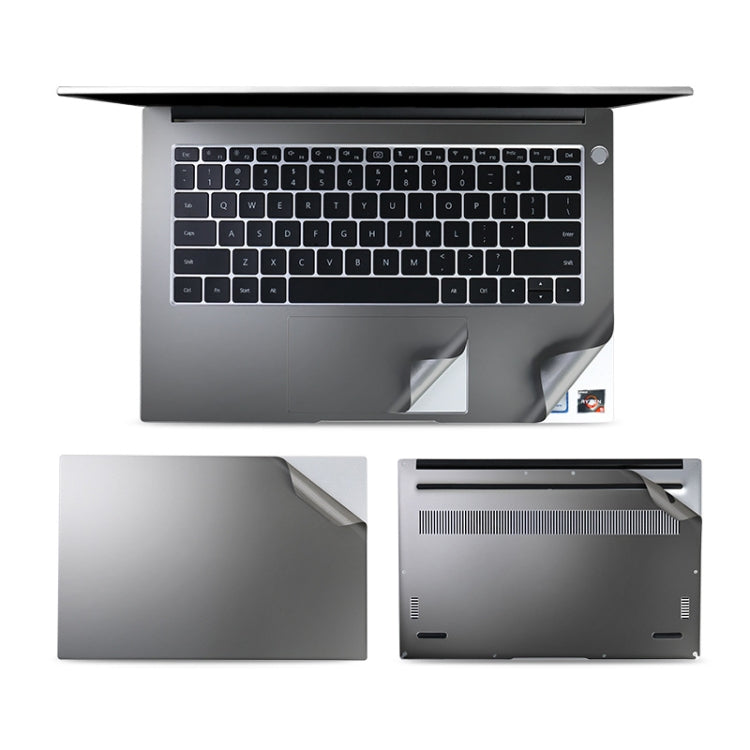 JRC 4 In 1 0.2mm Metal Texture Upper Cover Film + Bottom Cover Film + Full-Support Film + Touchpad Film Laptop Body Protective Film Sticker Set For Huawei Matebook D 14 inch (Gray) - HoMEdemic™ 