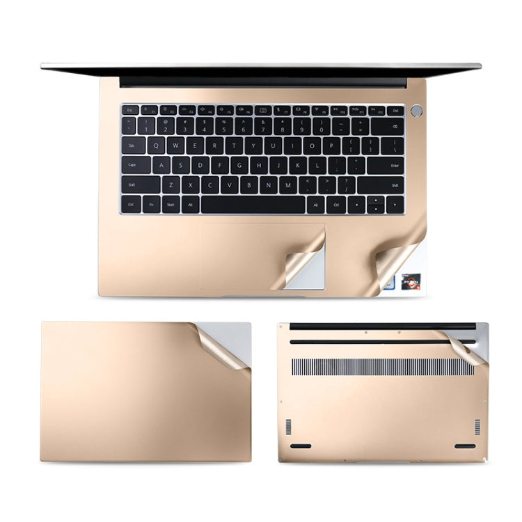 JRC 4 In 1 0.2mm Metal Texture Upper Cover Film + Bottom Cover Film + Full-Support Film + Touchpad Film Laptop Body Protective Film Sticker Set For Huawei Matebook D 14 inch (Champagne Gold) - HoMEdemic™ 