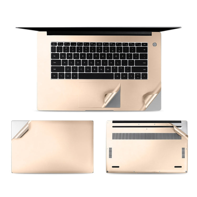 JRC 4 In 1 0.2mm Metal Texture Upper Cover Film + Bottom Cover Film + Full-Support Film + Touchpad Film Laptop Body Protective Film Sticker Set For Huawei MateBook D 15.6 inch (Champagne Gold) - HoMEdemic™ 
