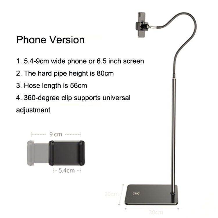 SSKY L6 Bedside Sofa Live Landing Phone Tablet Computer Bracket, Style: Phone Version (Black) - HoMEdemic™ 