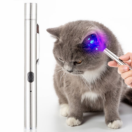 Woods Lamp Cat Moss Detection Lamp Cat Urine Blackhead 365UV Black Mirror Ultraviolet Fluorescent Agent Money Detector Lamp(Silver) - HoMEdemic™ 